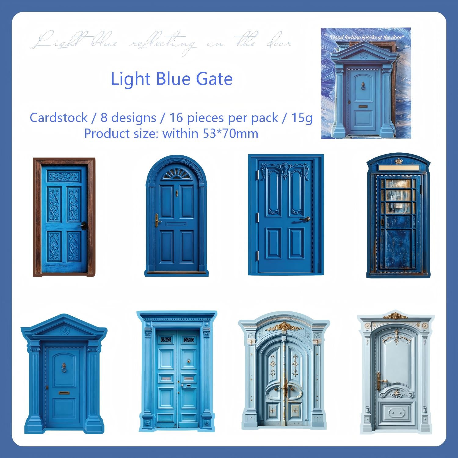 Door Cardstock Stickers -16Pcs each pack