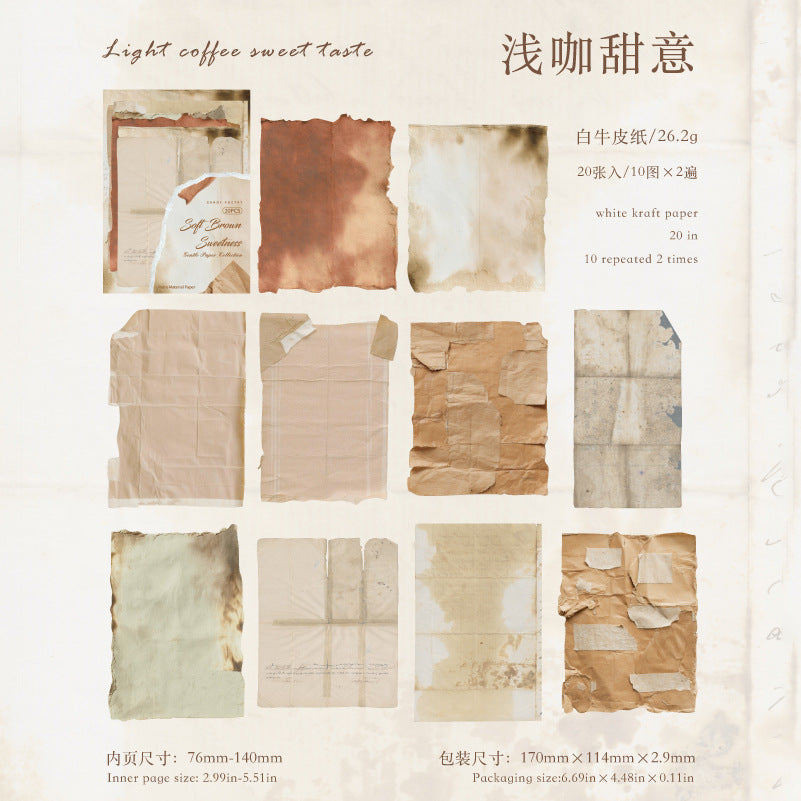 Vintage Gentle Solid Paper -20Pcs each pack