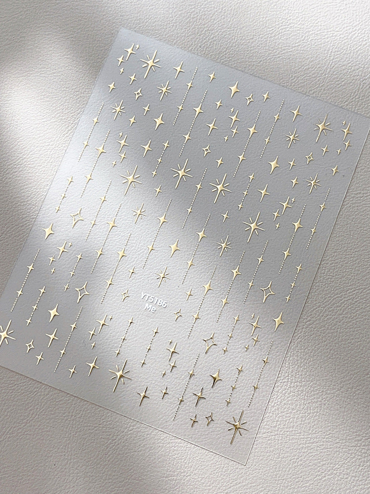 1211 M274- Star Embossed Mini sticker 1 Pcs