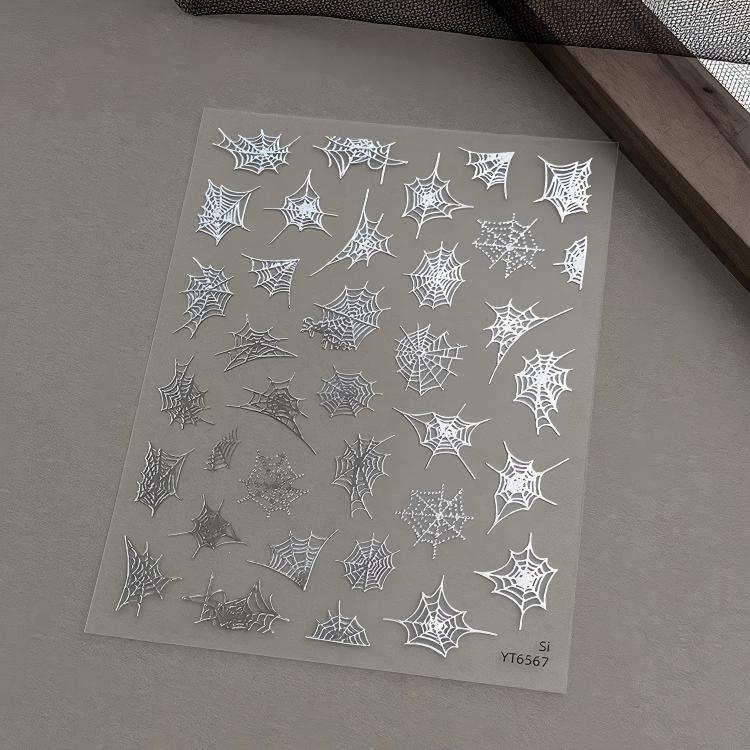 M266- Spider web Embossed Mini sticker 1 Pcs