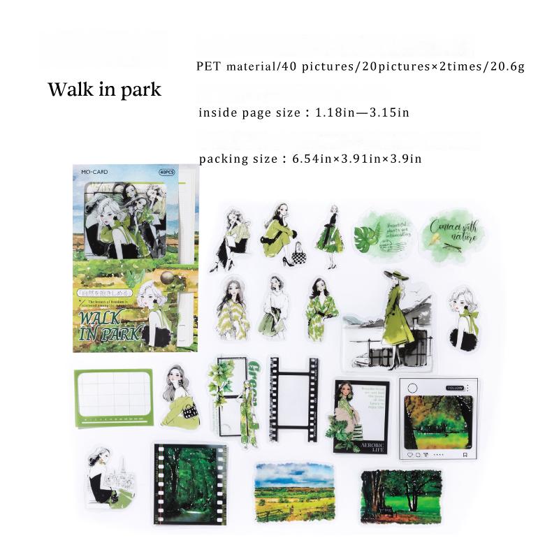 Girl PET sticker -40Pcs each pack