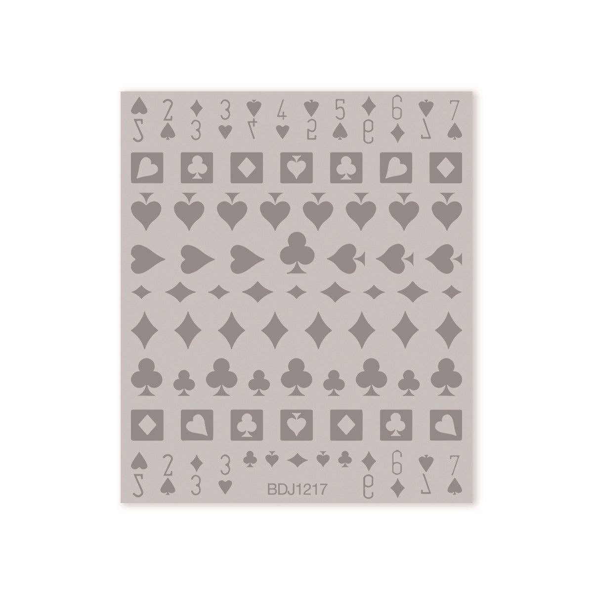 M277- Poker Embossed Mini sticker 1 Pcs
