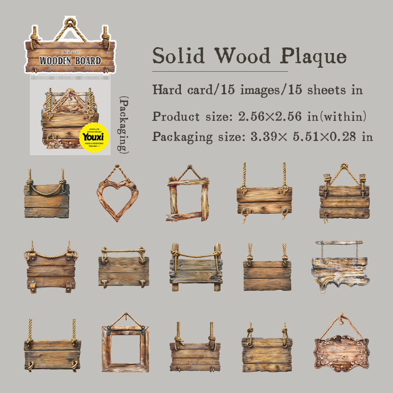 Garden wooden sign cardstock sticker -15Pcs each pack