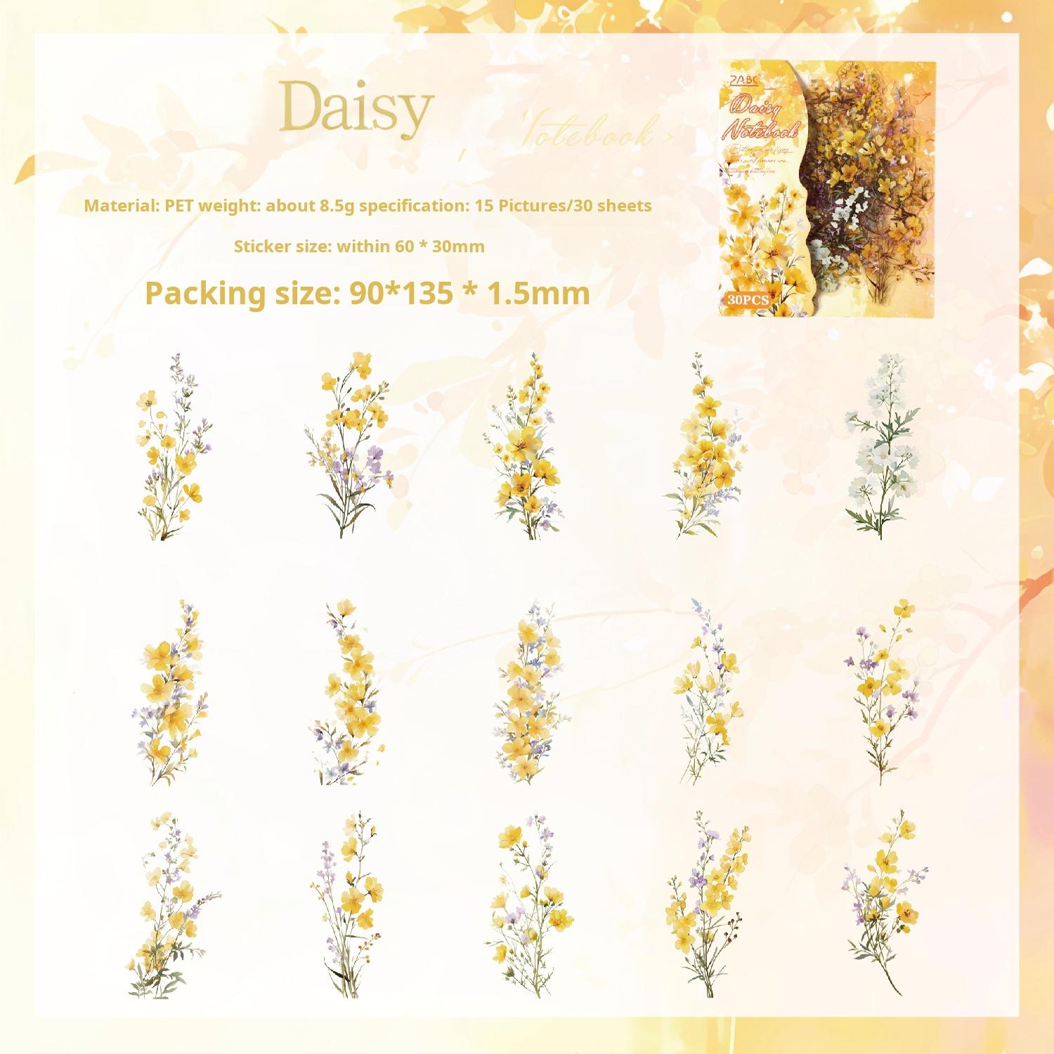 Flowers PET Sticker -30Pcs each pack