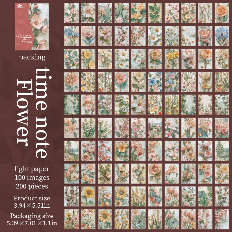 0528 Vintage plant material paper -200Pcs each pack
