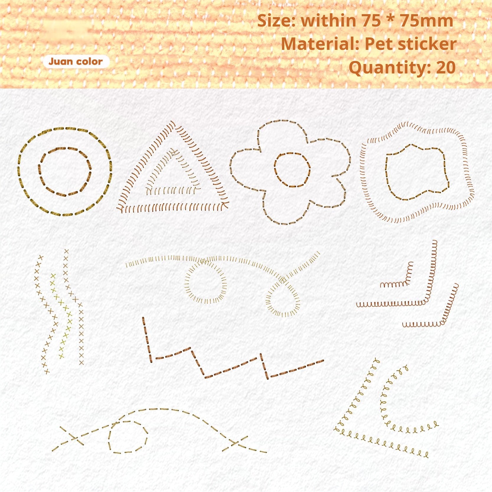 Embroidery thread PET sticker -20Pcs each pack
