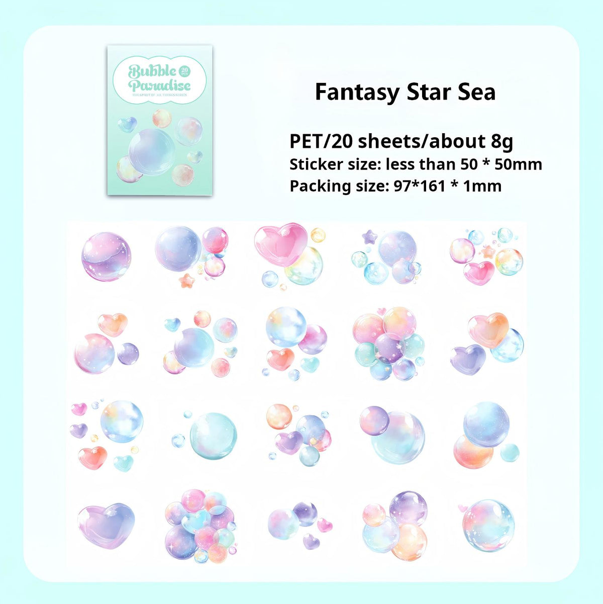 Dreamy bubble PET sticker – view 8