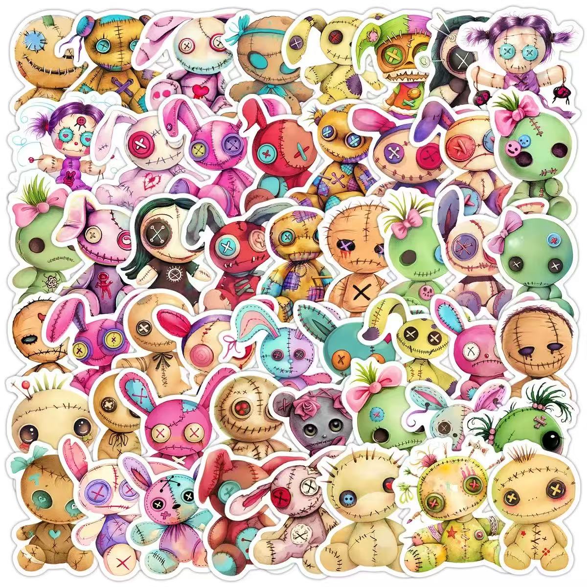 0603 50 Dark doll Stickers solid with white border