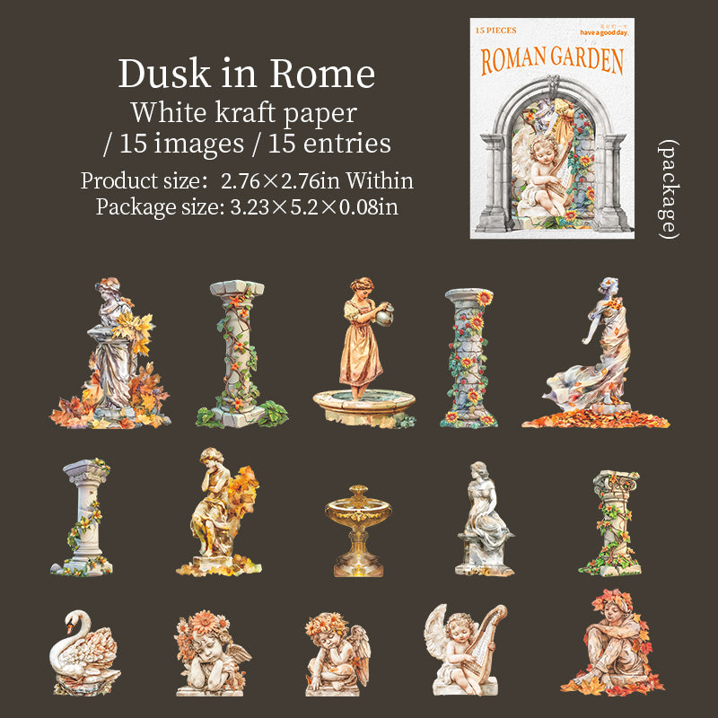 0902 Roman Gardens Solid Sticker -15Pcs each pack