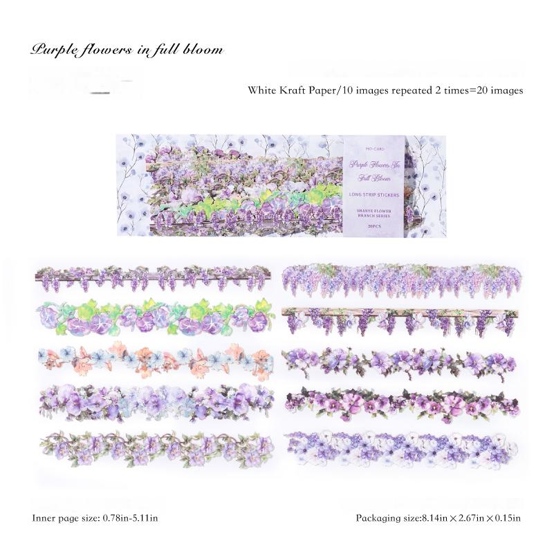 Flowers and fruits Solid Sticker -20Pcs each pack