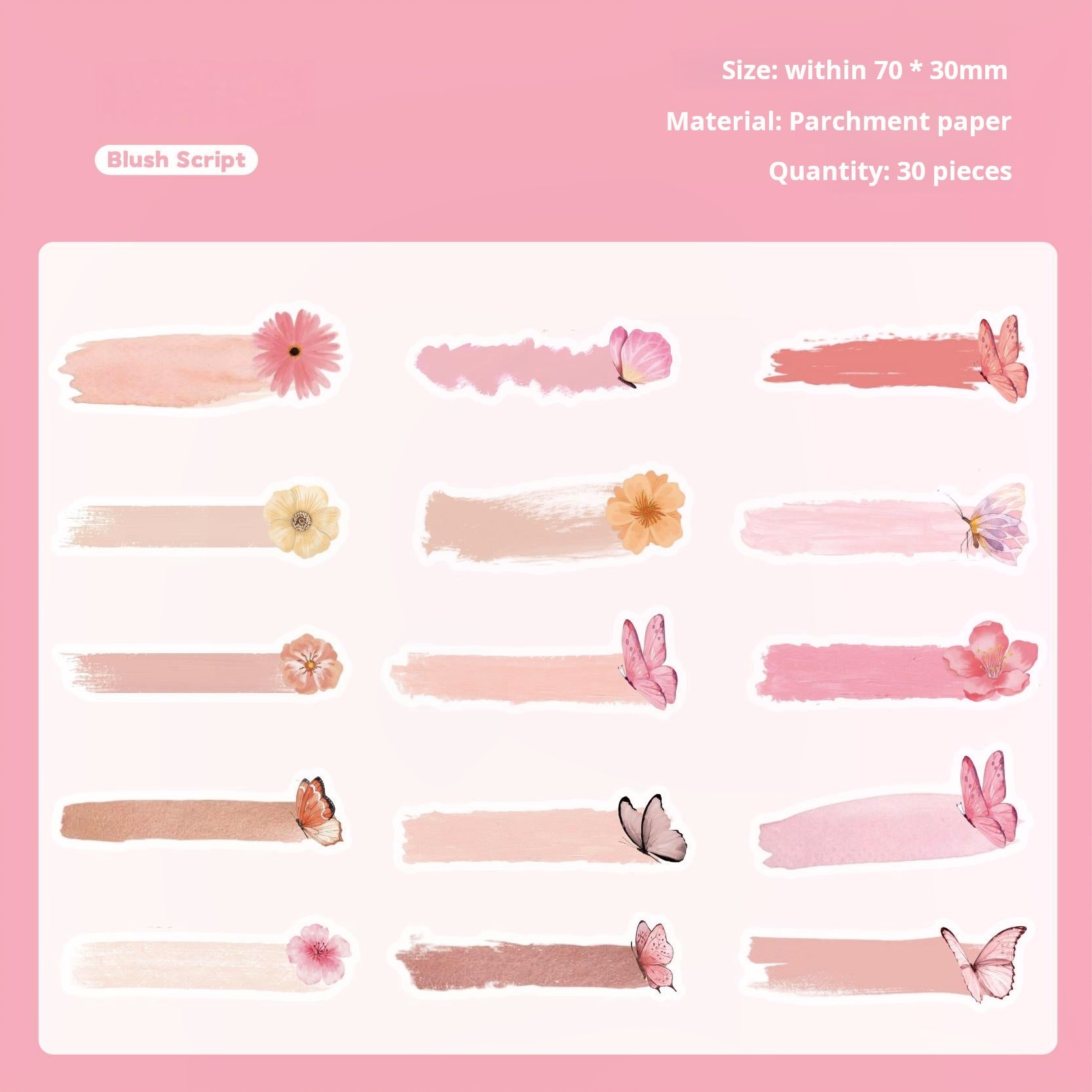 Butterfly Notes vellum Sticker -30Pcs each pack