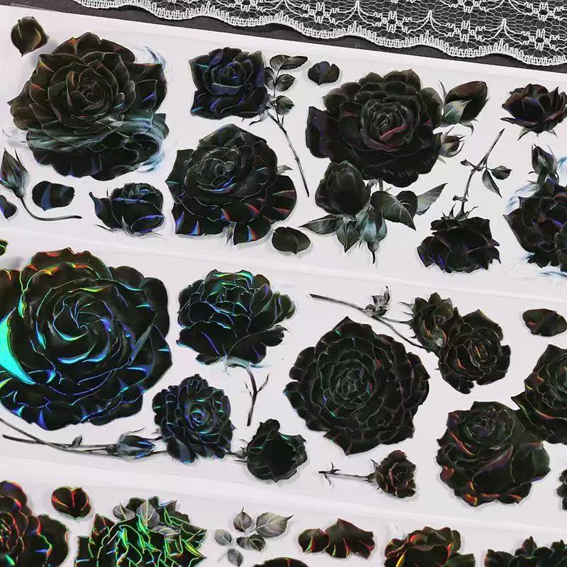 Black Velvet Rose Iridescent Glow PET Tape (6 x 100 cm) 1 loop