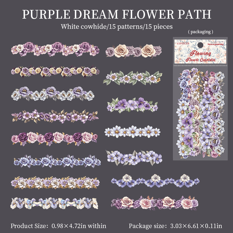 Flowers Solid Sticker -15Pcs each pack