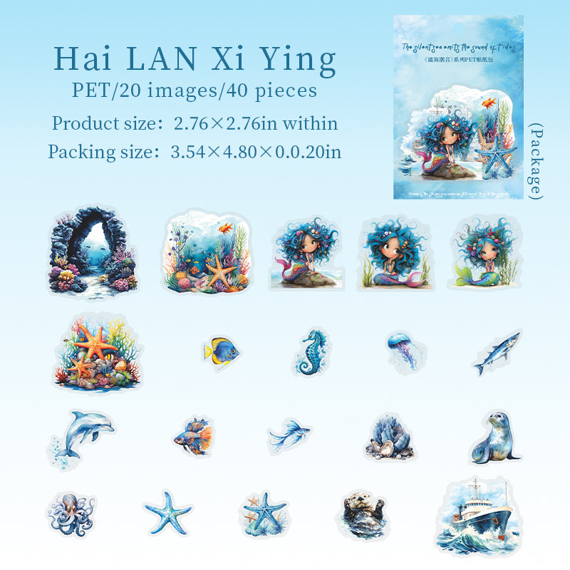 Underwater world PET sticker -40Pcs each pack
