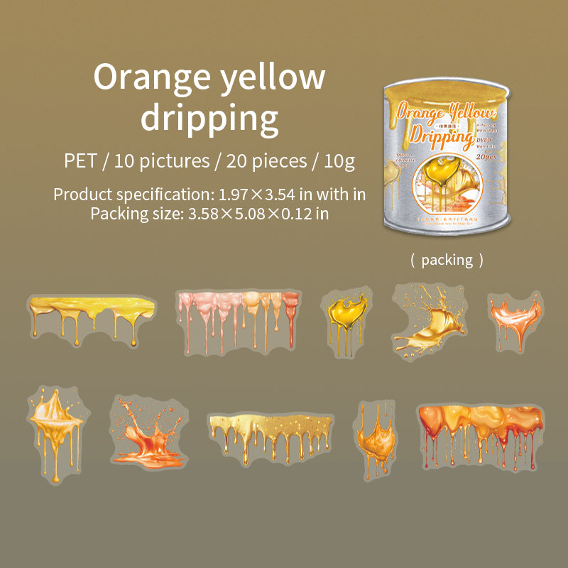 0319 Coloful pigments Series Sticker -20Pcs each pack