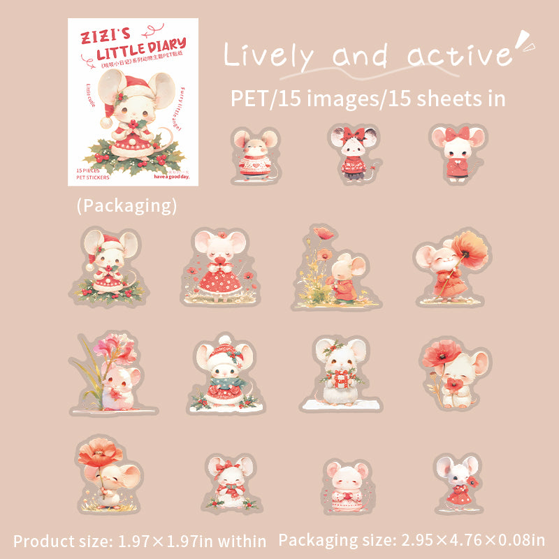 Hamster PET sticker -15Pcs each pack
