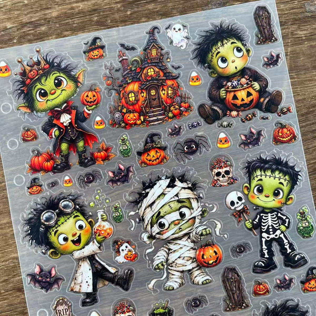 3D Halloween Boys PET Sticker 1 Pcs