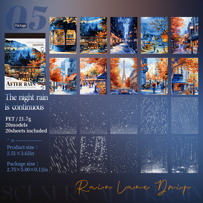 0726 After the rain PET Sticker Book -20Pcs each pack