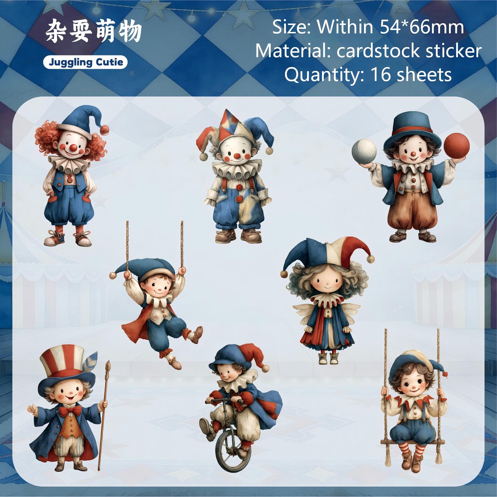 Circus card stocksticker -16Pcs each pack