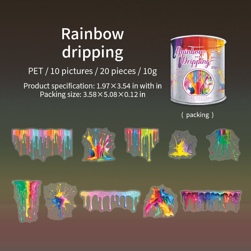 0319 Coloful pigments Series Sticker -20Pcs each pack