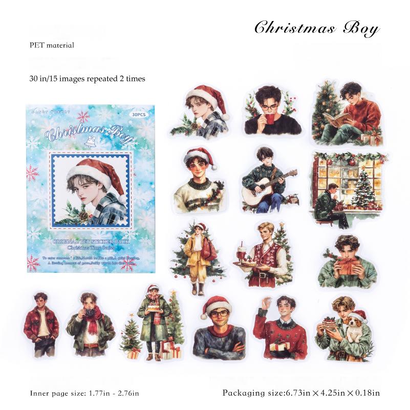 Christmas time PET Sticker -30Pcs each pack
