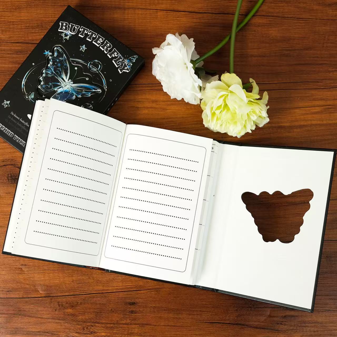 0607 Black butterfly journal