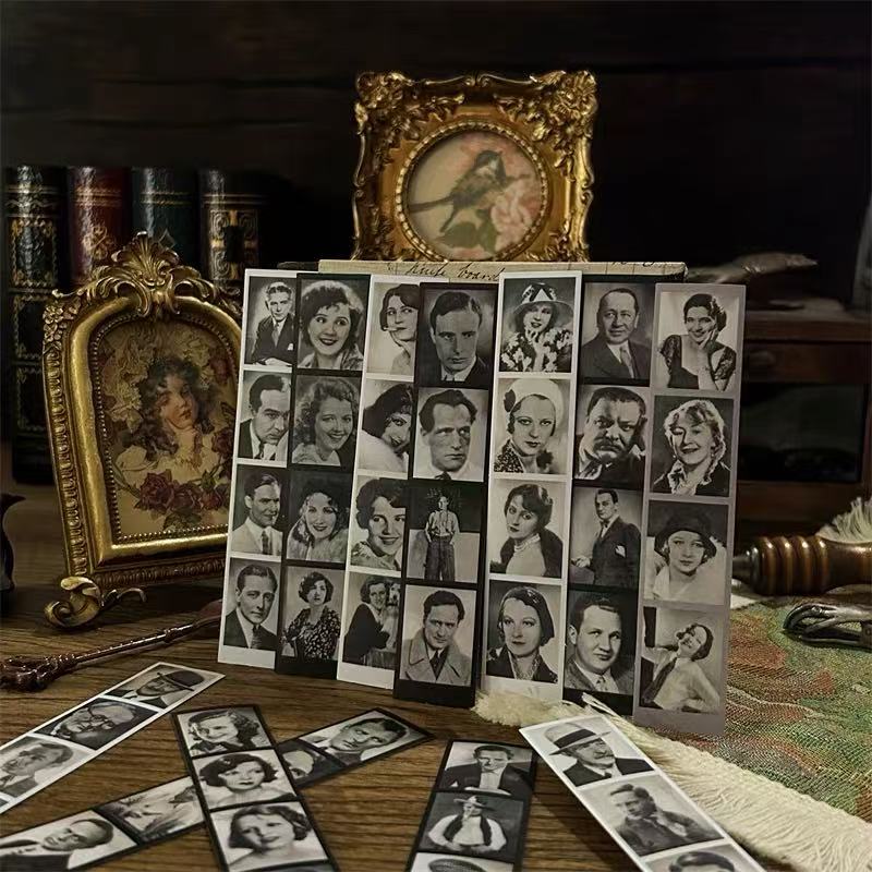 Vintage Portrait Film Roll Solid Stickers -20Pcs each pack