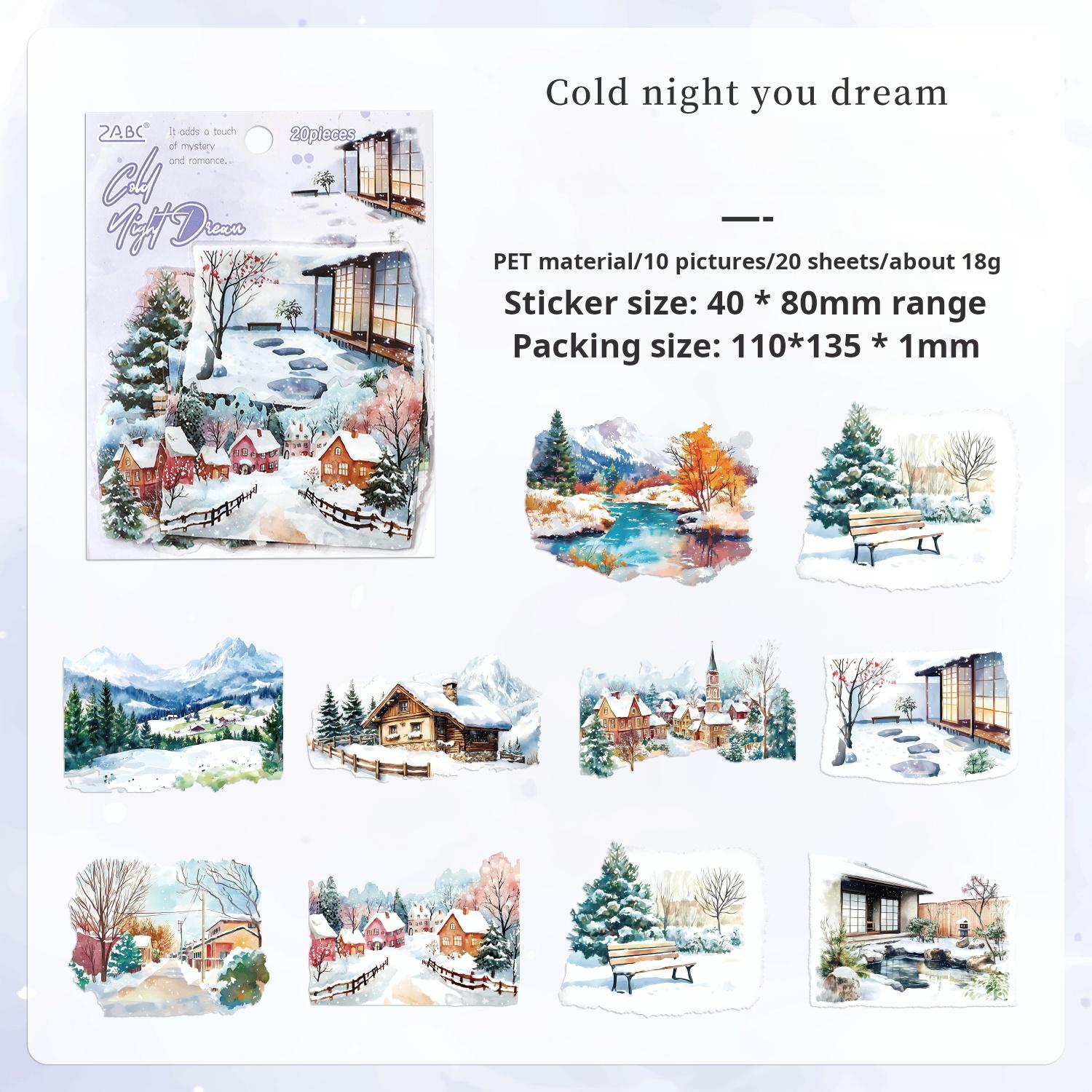 Four seasons scenery PET die cut Sticker -20Pcs each pack