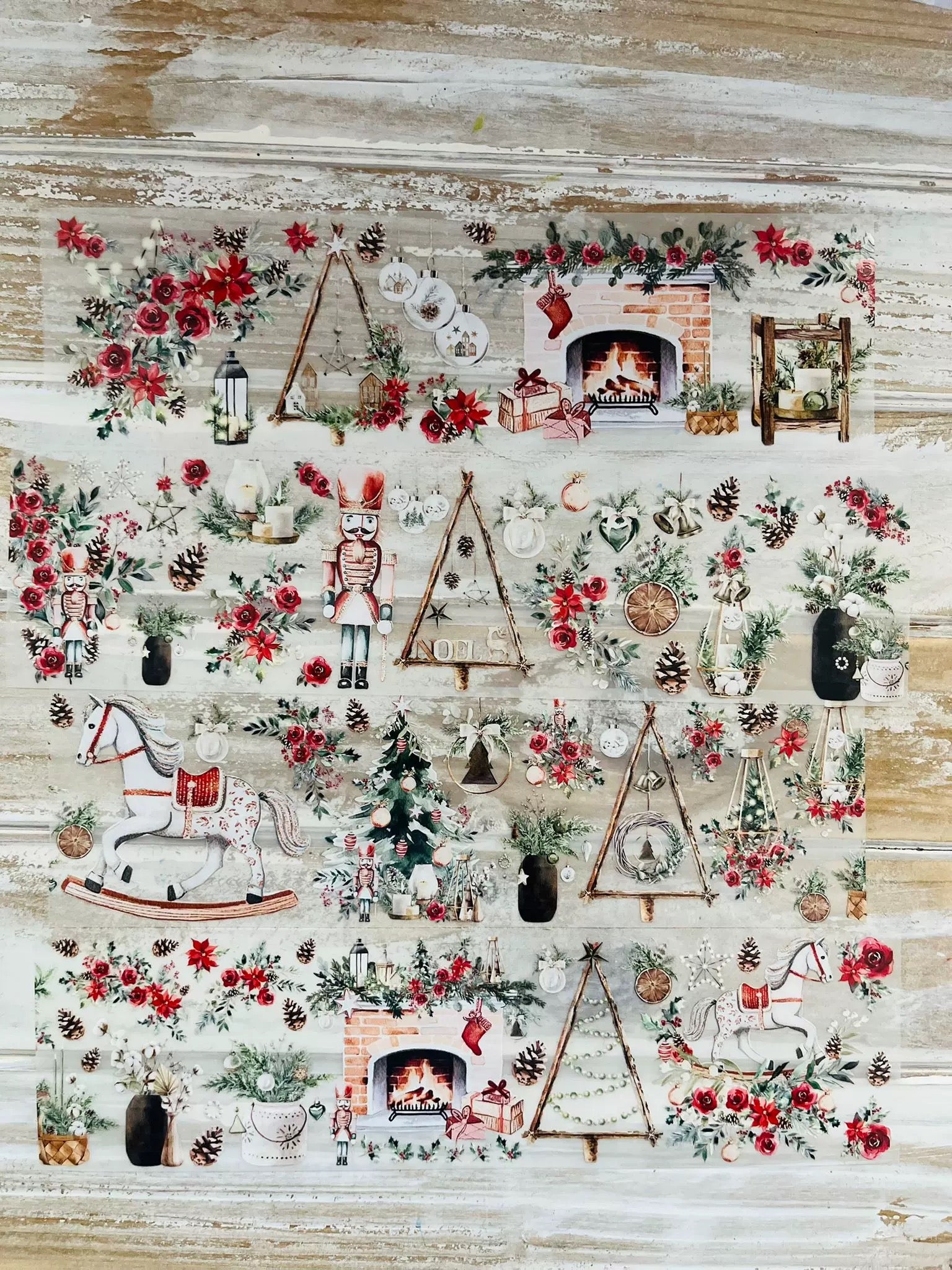7Cm *1M 1 loop of Crimson Christmas