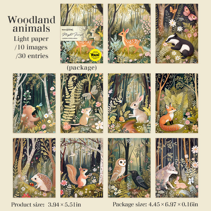 0618 Night forest paper -30Pcs each pack