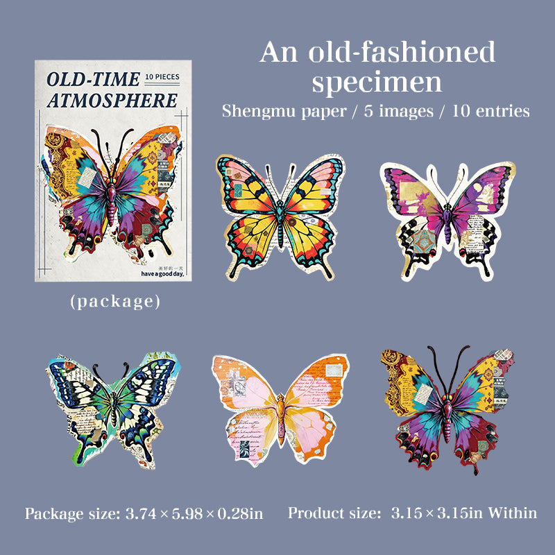 Vintage Cardstock Stickers -10Pcs each pack
