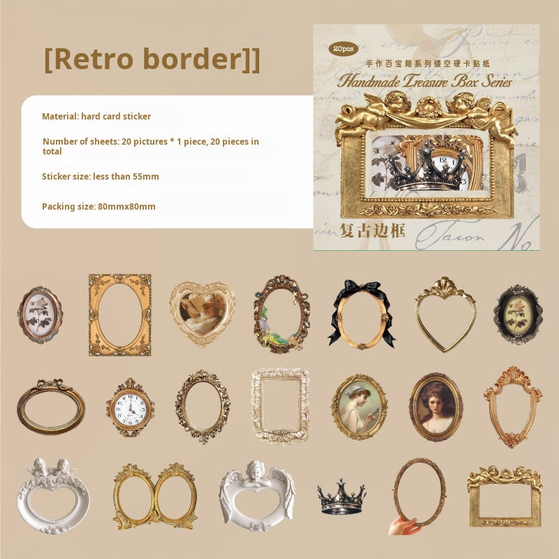 0312 Handmade treasure box series die cut cardstock Sticker -20Pcs each pack