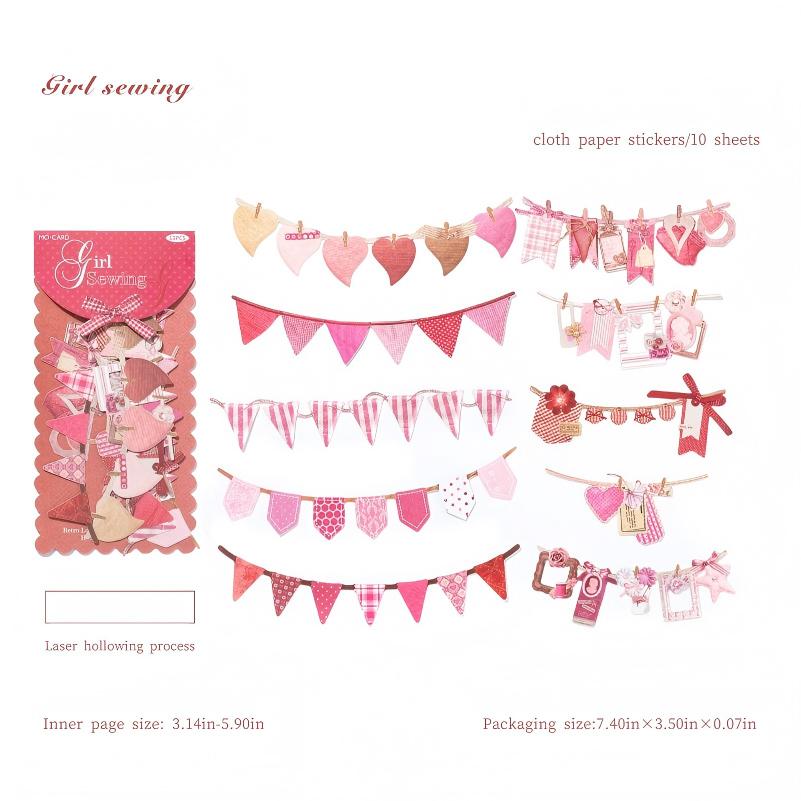 Handicraft party flags cardstock Sticker -10Pcs each pack