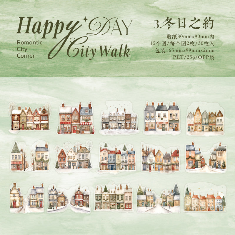 S-244- Adesivo della serie City Walk - 30 pezzi per confezione
