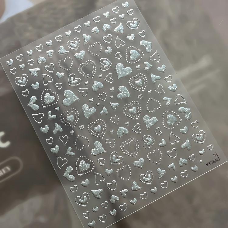 M306- Irregular Heart Mini Embossed sticker 1 Pcs