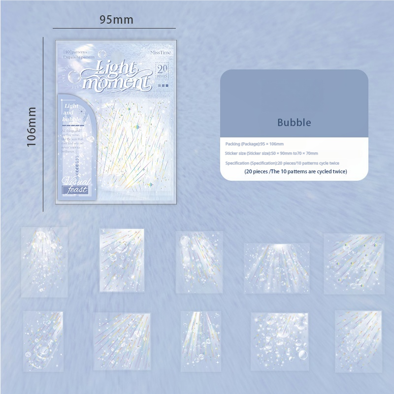 The moment of light falling PET sticker -20Pcs each pack