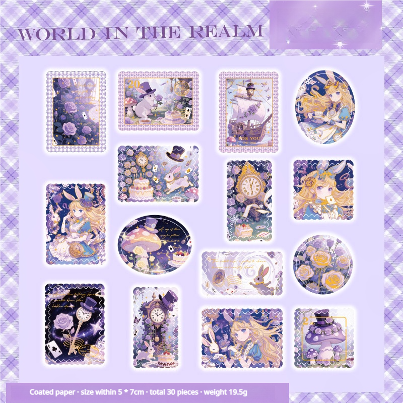 0706 Alice stamp sticker -30Pcs each pack
