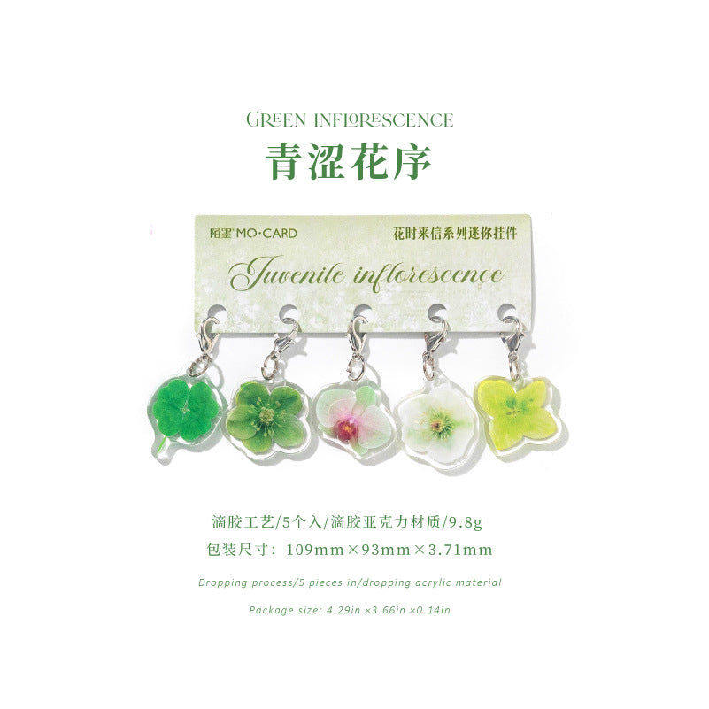 Flower Acrylic Mini Pendant 5 Pcs