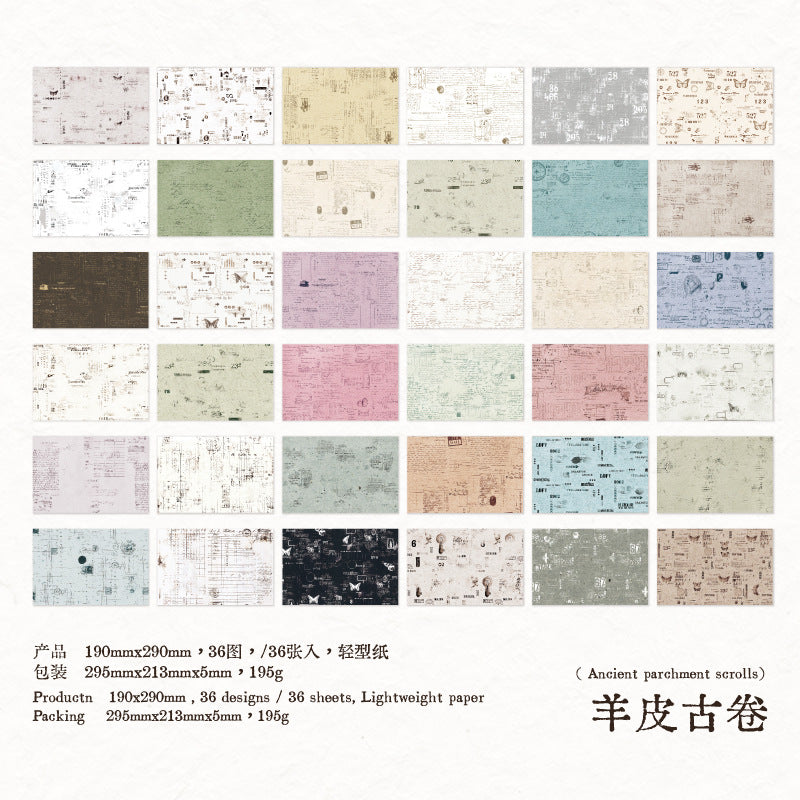 Old Time Specimens Paper Book -36Pcs each pack