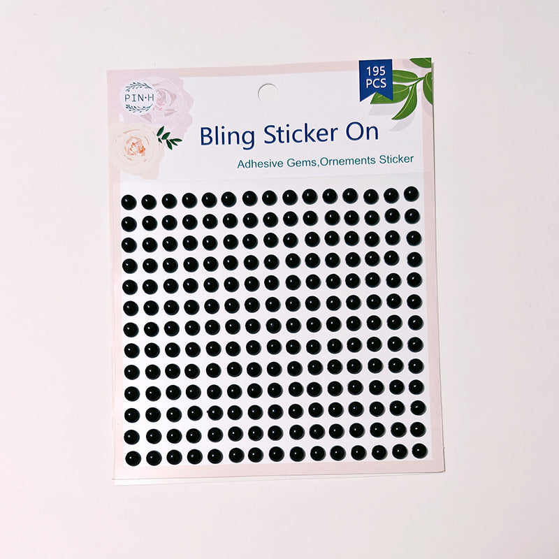 260228 Black crystal sticker