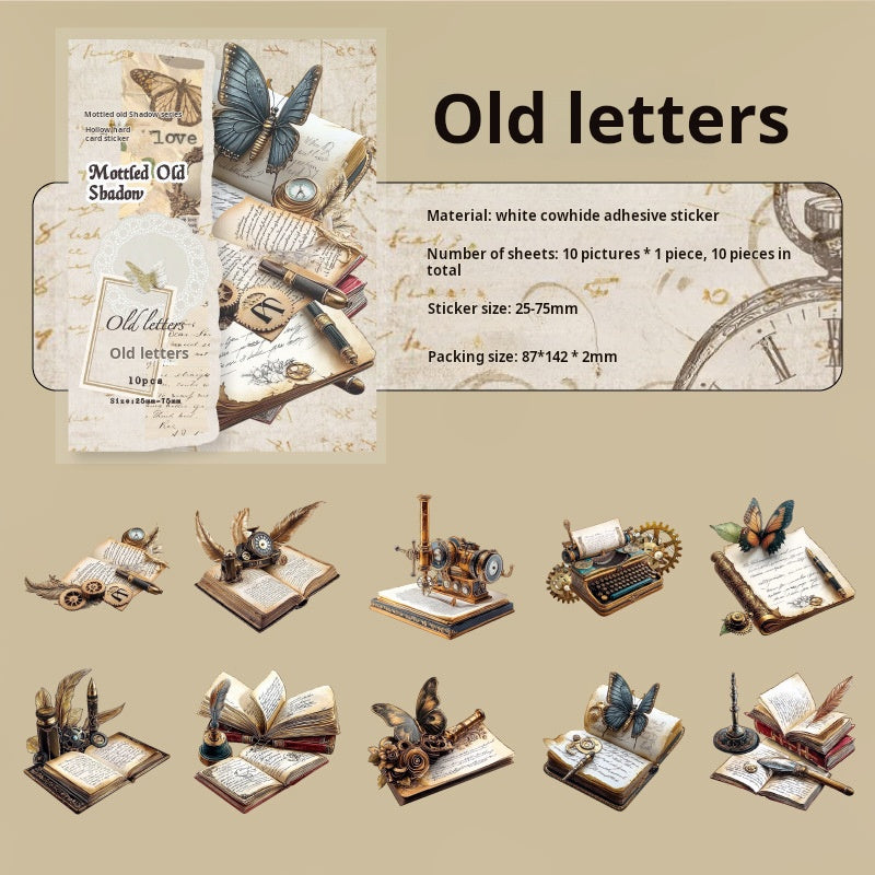 Vintage cardstock die cut Sticker -10Pcs each pack
