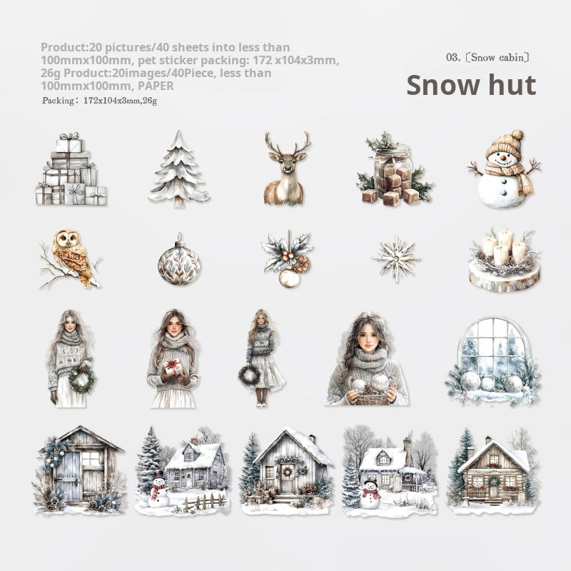Merry Christmas PET Sticker -40Pcs each pack