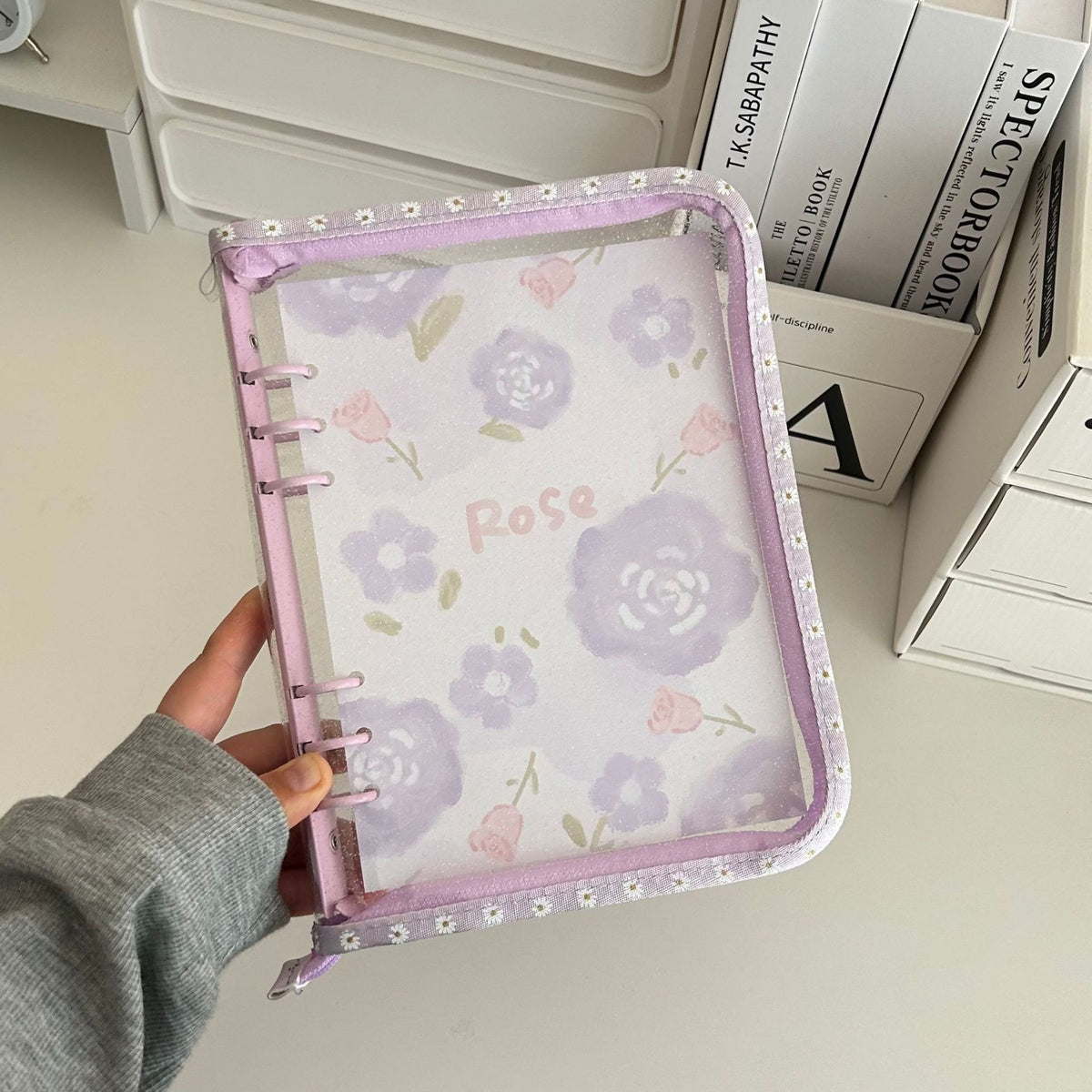 A5 glitter clear zipper binder – view 7