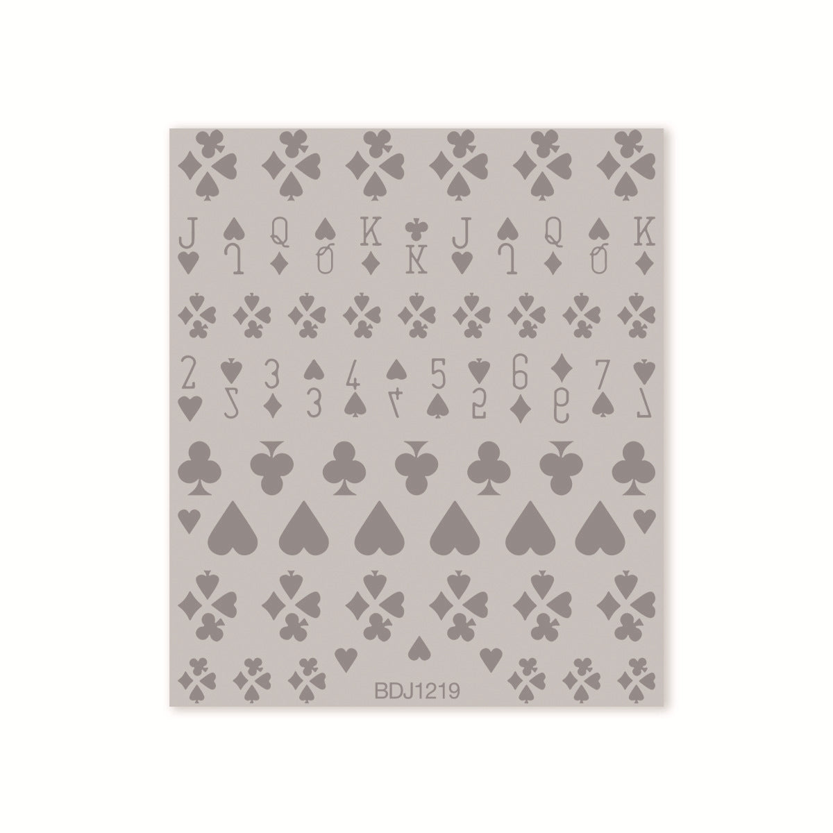 M278- Poker Embossed Mini sticker 1 Pcs