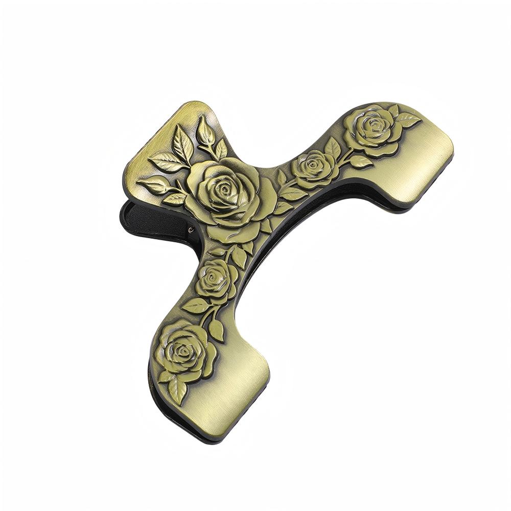 Vintage embossed pattern zinc alloy clip