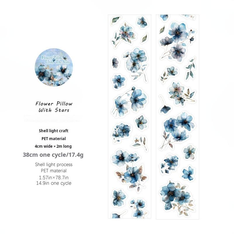 Flowers PET tape *pre-cut -4cm*2M