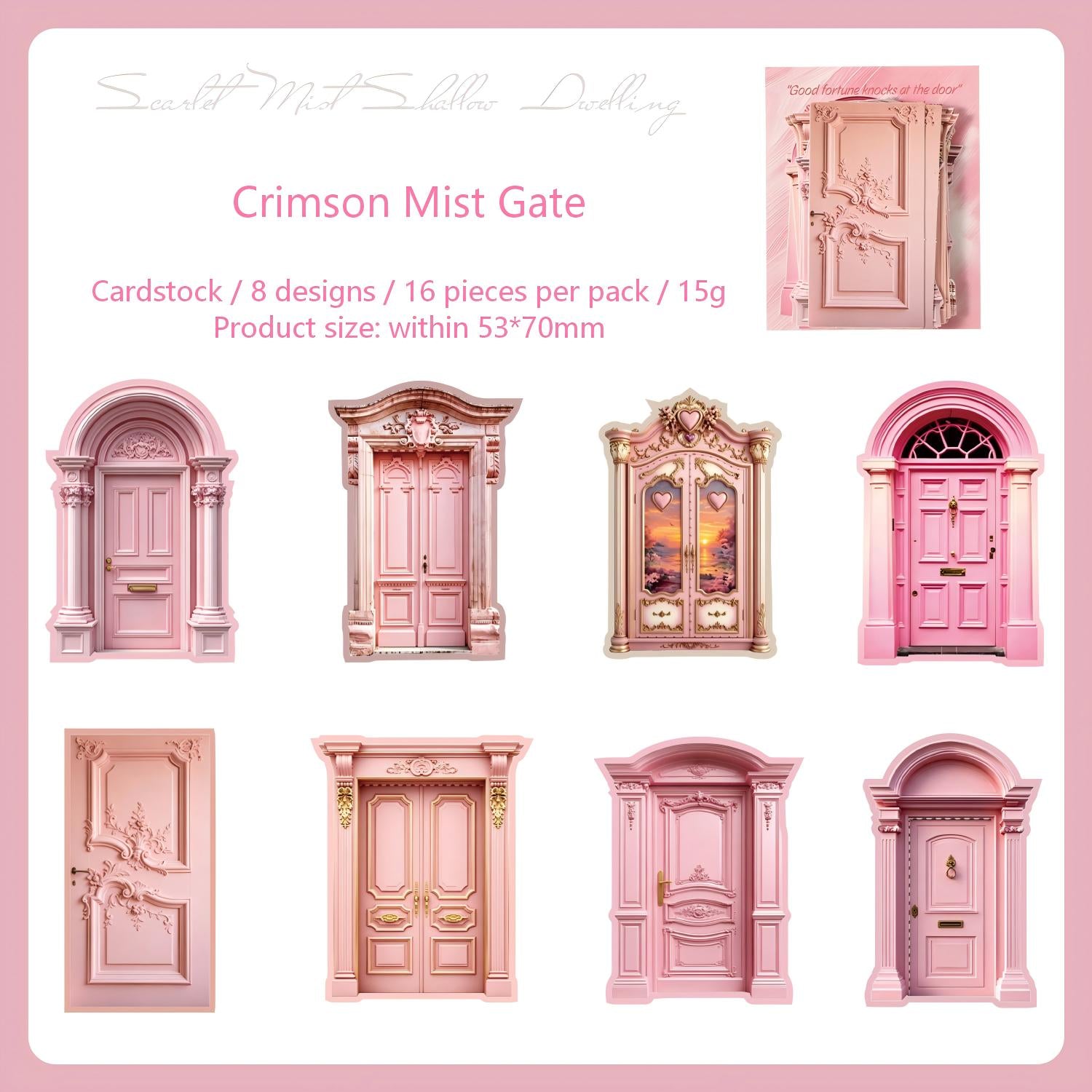 Door Cardstock Stickers -16Pcs each pack