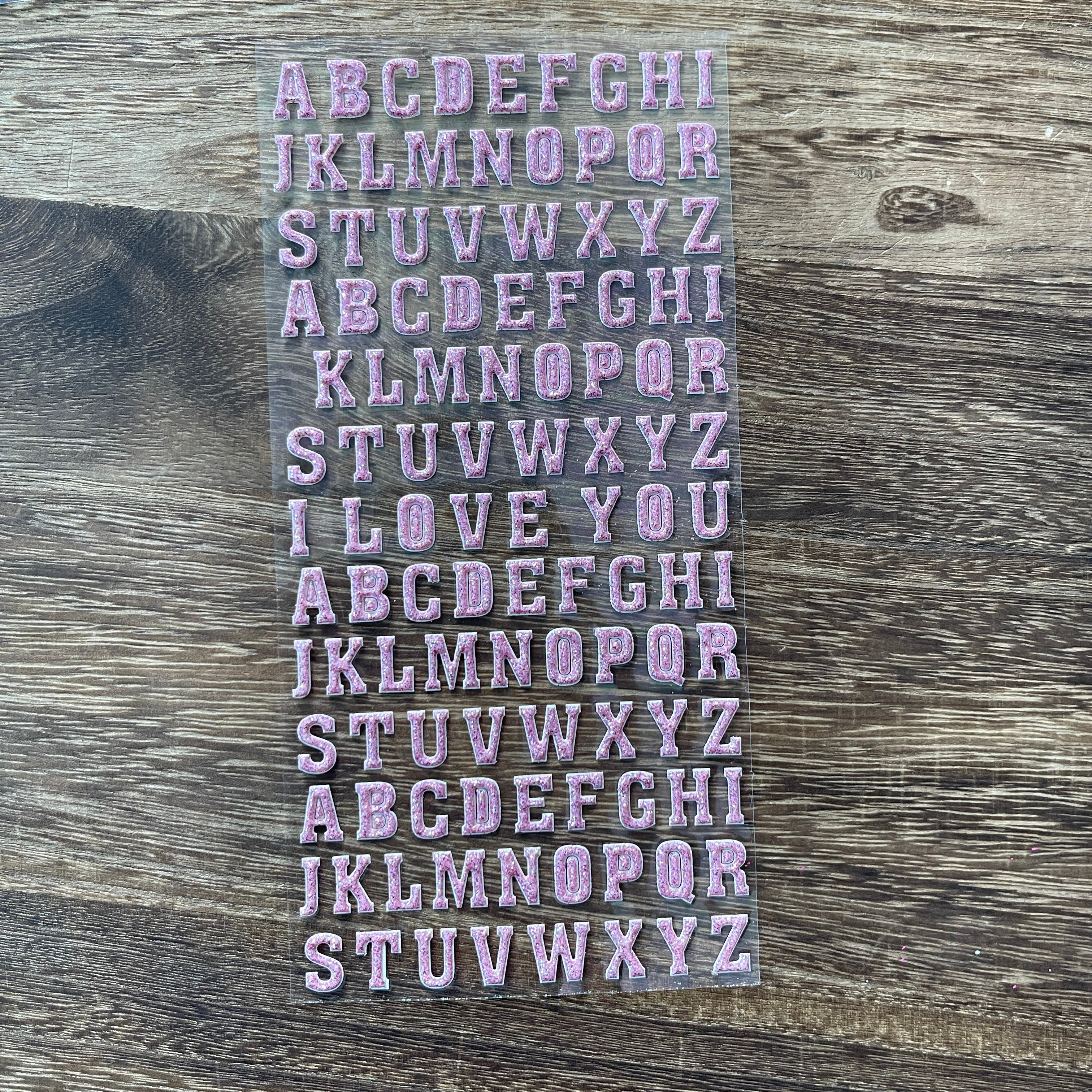 Fine glitter letters sticker -1Pcs each pack