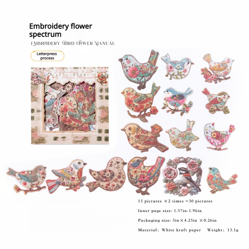 Embroidery Solid sticker -30Pcs each pack