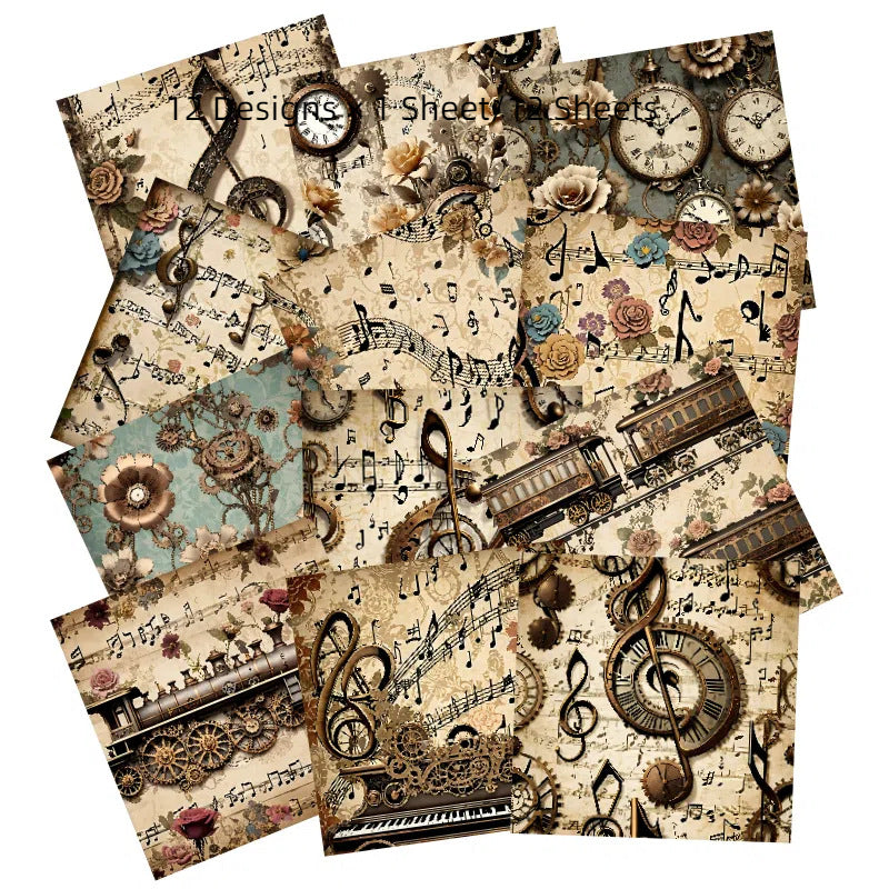 Steampunk music background paper – view 7